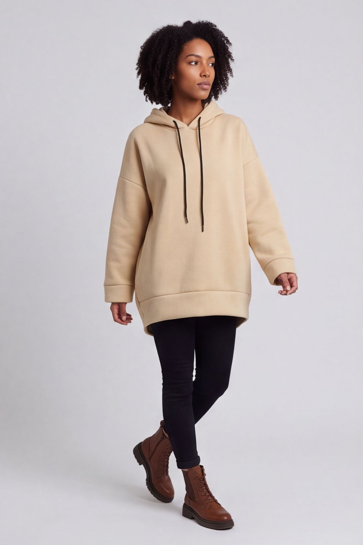 Jaylen Hooded Cotton Top Camel – image 1 of 6
