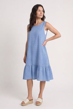 Imani Sleeveless Gingham Dress Cobalt – image 1 of 6