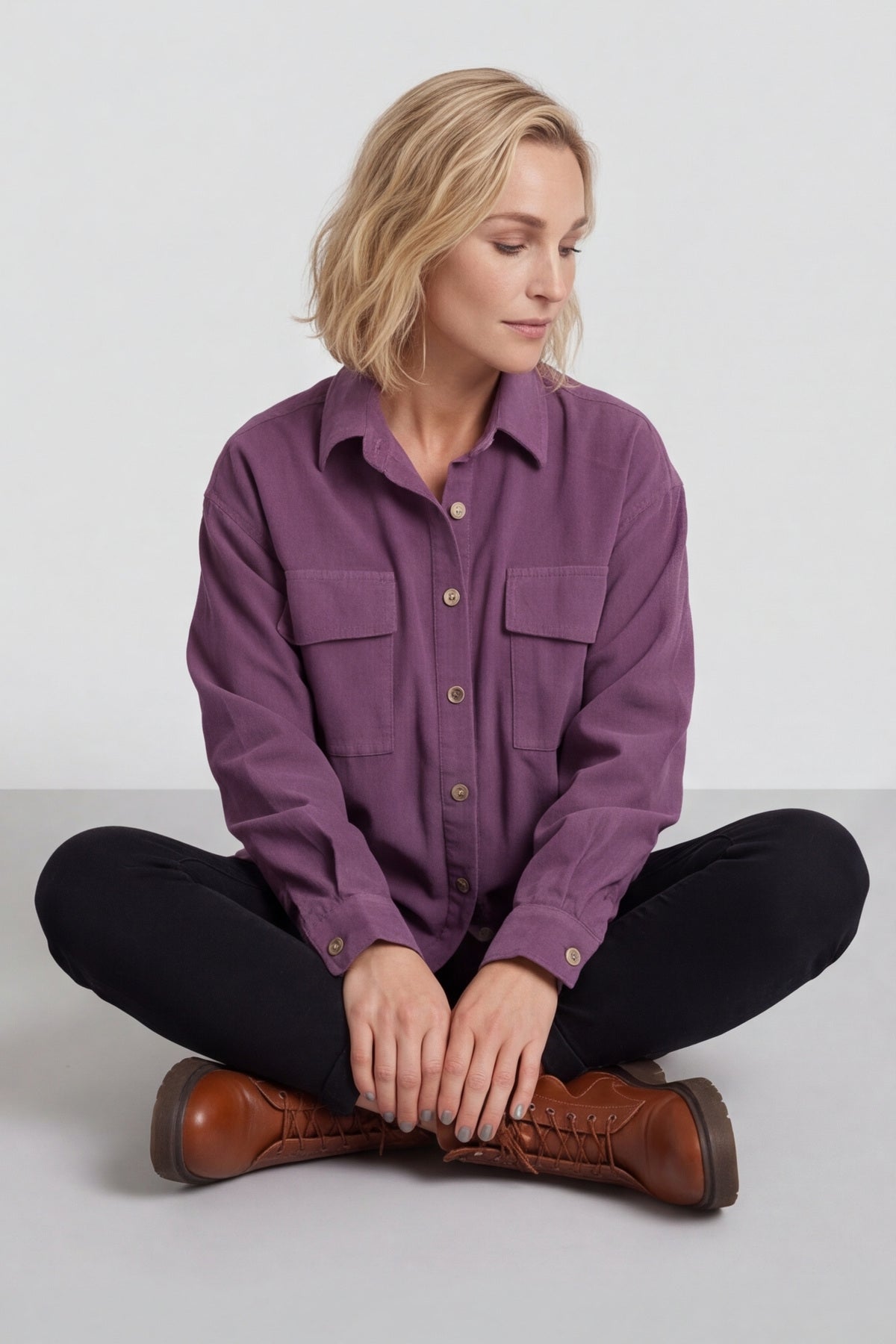 Tonya Needlecord Jacket Mauve – image 1 of 6