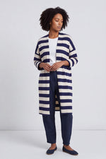 Lizzie Stripped Longline Cardigan Navy - Lizzie Stripped Longline Cardigan – image 1 of 5