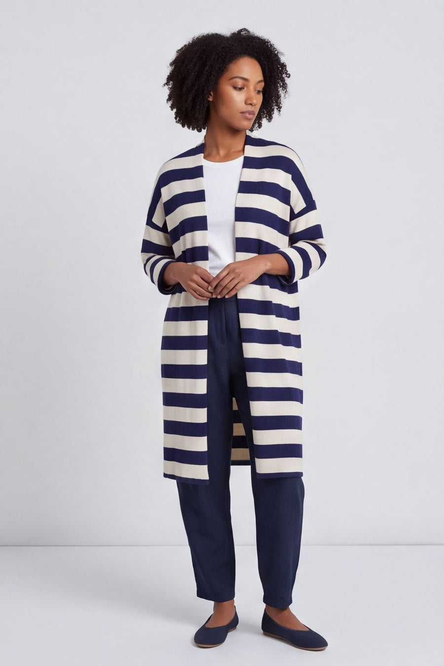 Lizzie Stripped Longline Cardigan – image 1 of 5