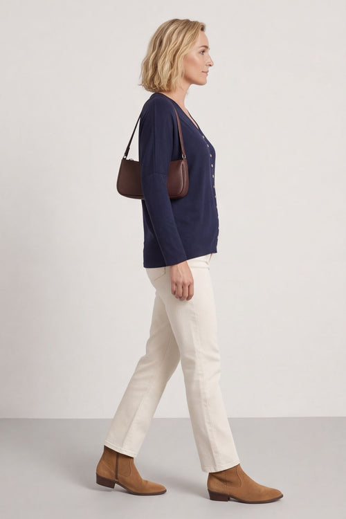 Blythe Button Detail Top Navy – image 1 of 6