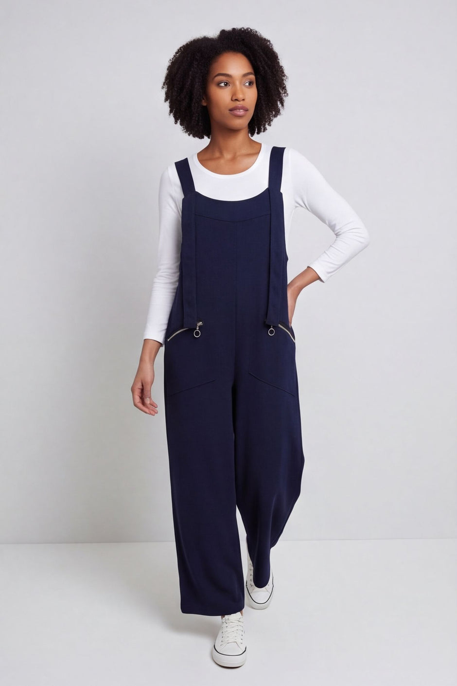 Kinley Pocket Cotton Jumpsuit Navy – image 1 of 6