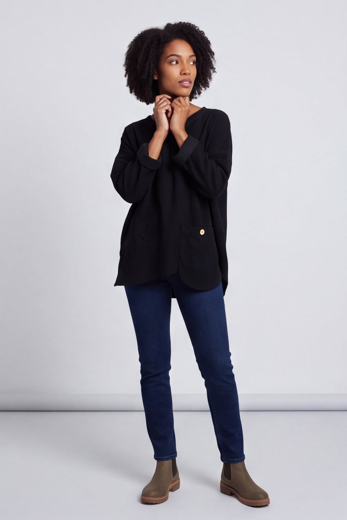 Jessa Needlecord Top Black – image 1 of 6