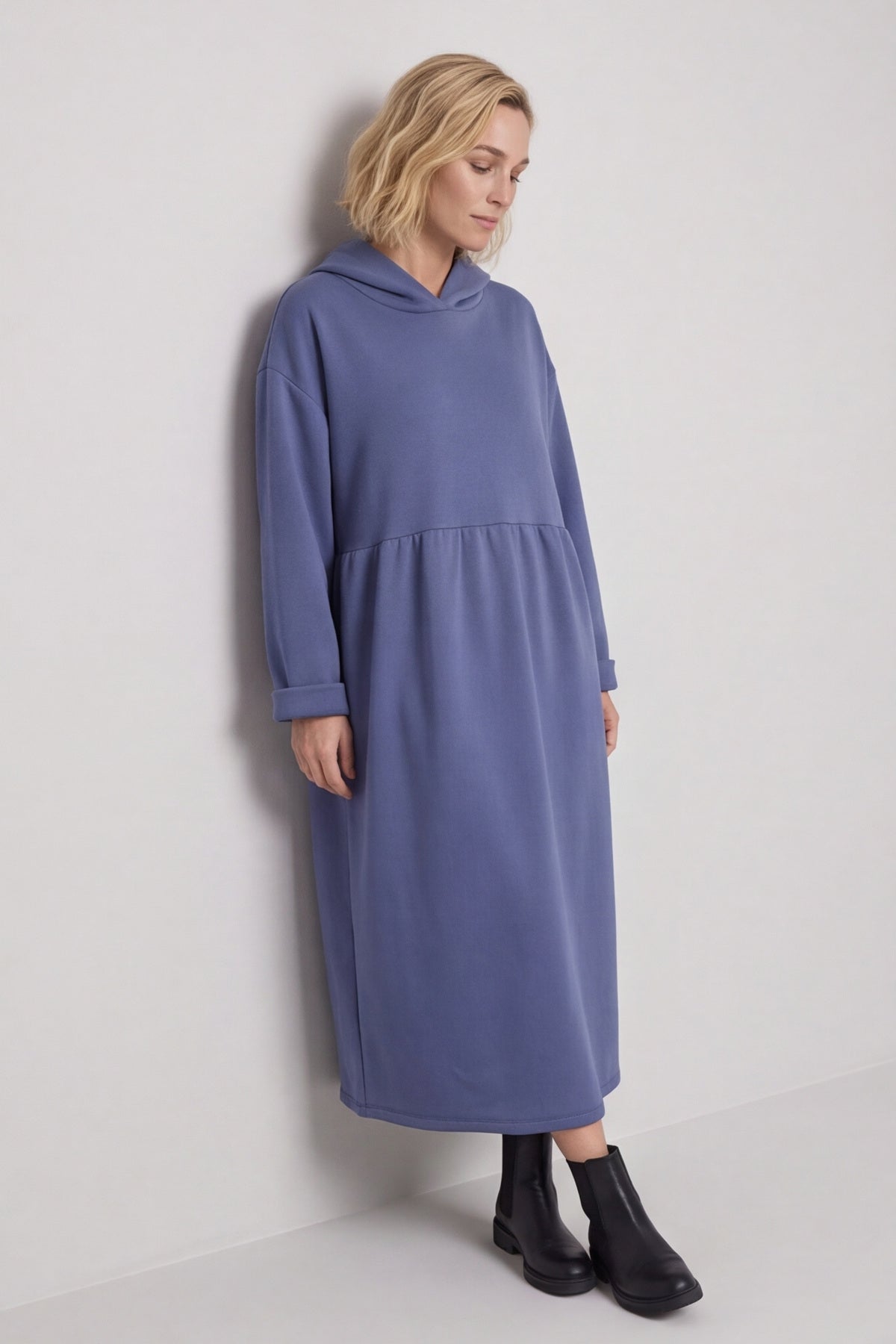 Saskia Hooded Dress Blue – image 1 of 5