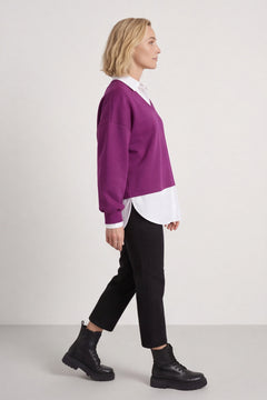 Leilani Collared Top Berry – image 1 of 6