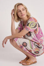 Aurora Leaf Linen Shift Dress Stone - Aurora Leaf Linen Shift Dress – image 1 of 5