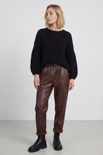 Hilary Wet Look Trousers Cocoa Cocoa - Hilary Wet Look Trousers Cocoa – image 1 of 5