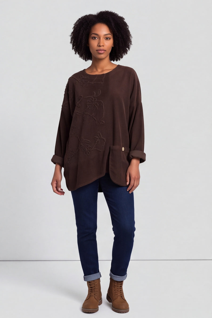 Jessa Needlecord Top Cocoa – image 1 of 6