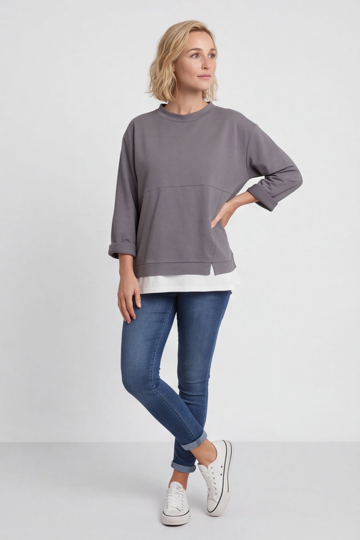 Stacey Top Mid Grey – image 1 of 5