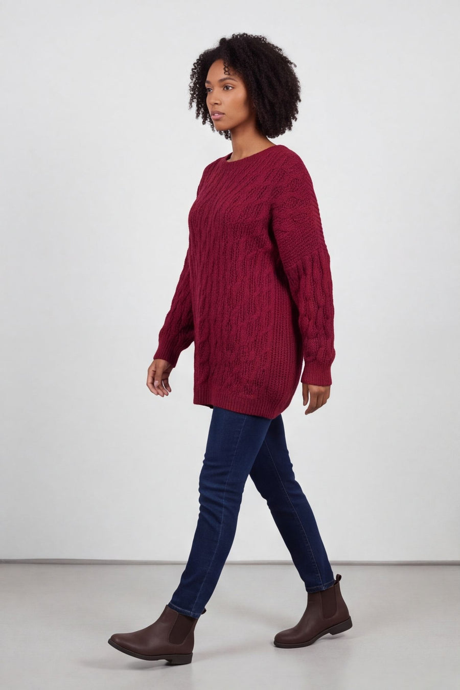 Tamsin Knitted Jumper Wine – image 1 of 4
