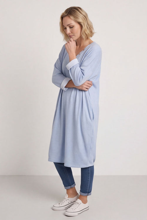 Linzi V-Neck Dress Light Blue – image 1 of 5