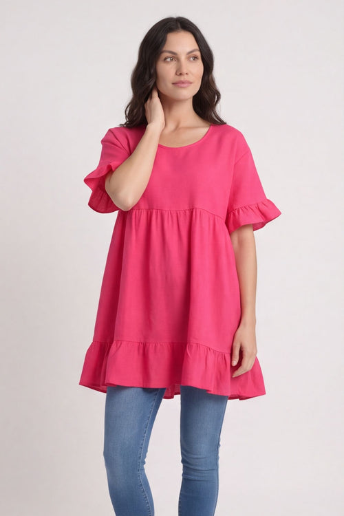 Pamber Linen Tunic Hot Pink – image 1 of 6