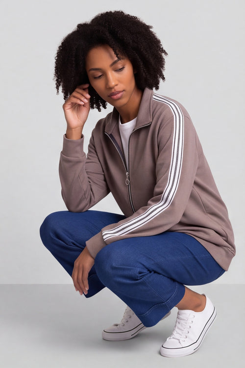 Safiya Zip Jacket Mocha – image 1 of 5