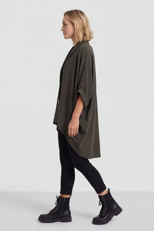 Carleen Batwing Cotton Jacket Khaki – image 1 of 4