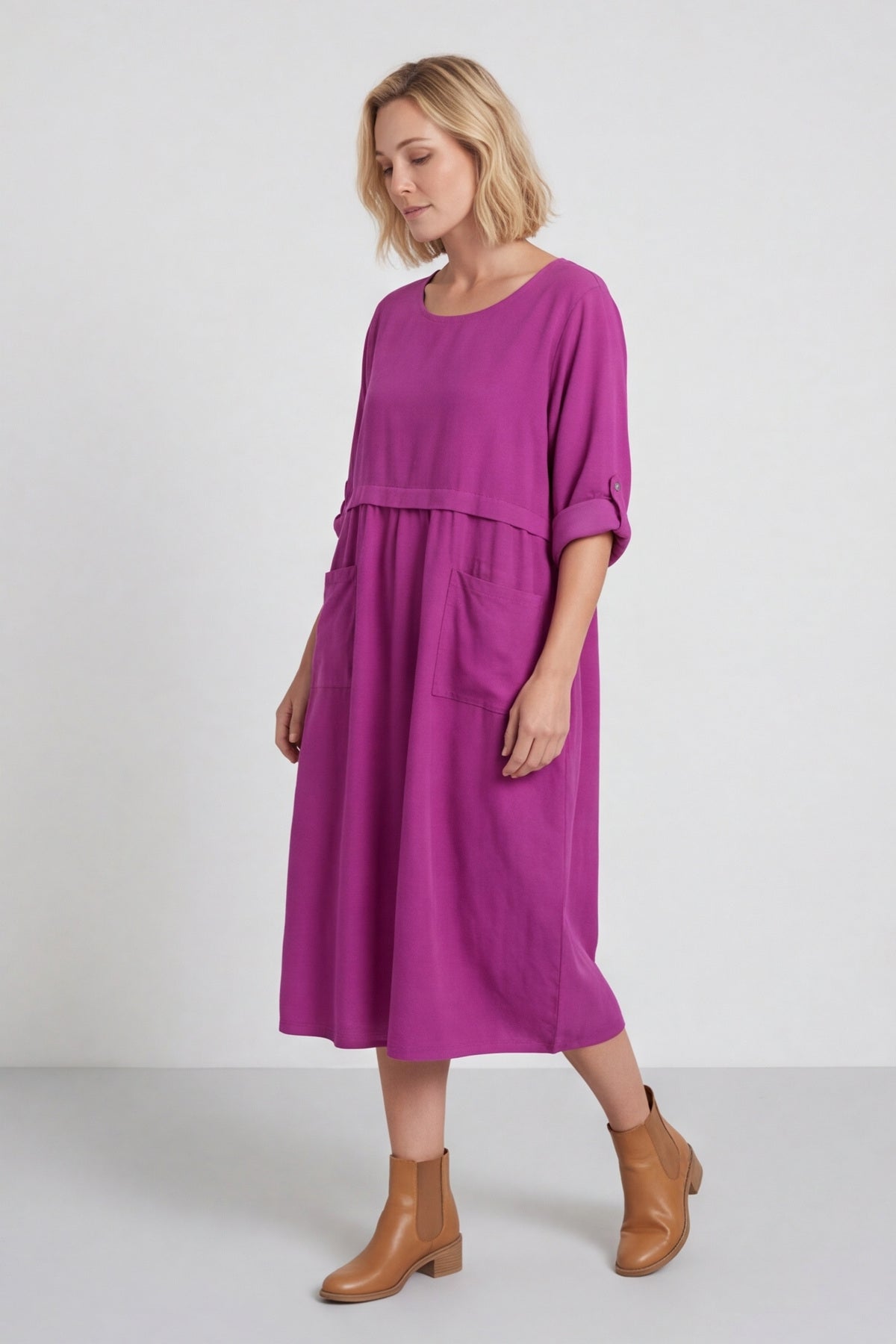 Etta Needlecord Dress Berry – image 1 of 5