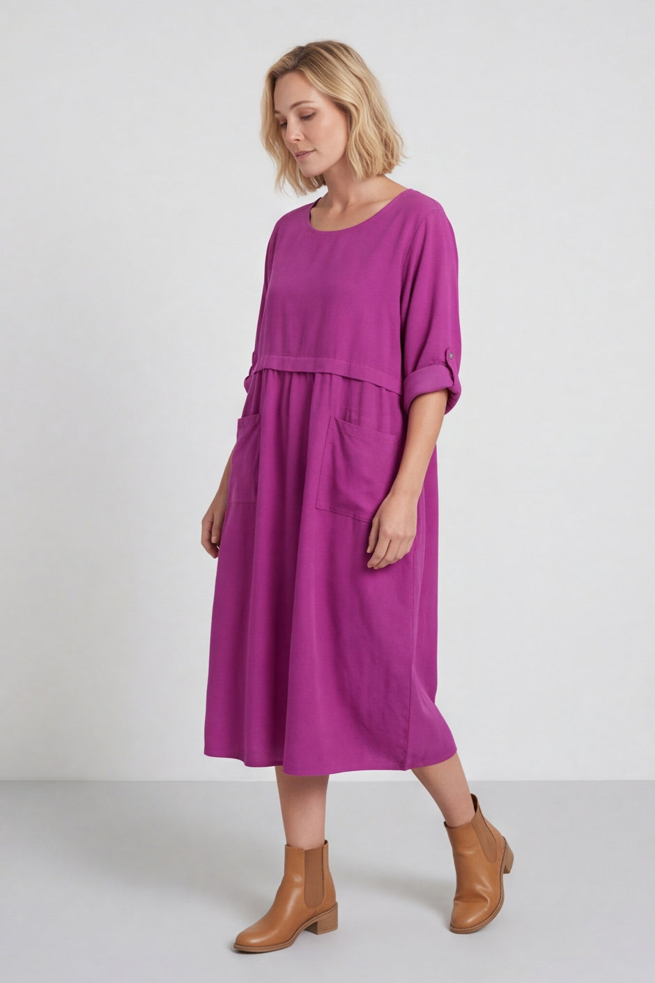 Etta Needlecord Dress Berry – image 1 of 5