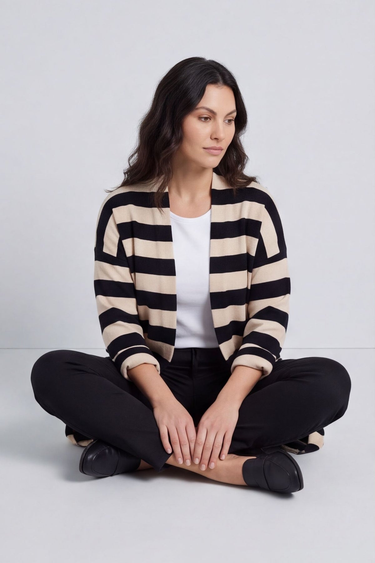 Lizzie Stripped Longline Cardigan – image 1 of 6