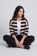 Lizzie Stripped Longline Cardigan Black - Lizzie Stripped Longline Cardigan – image 1 of 6