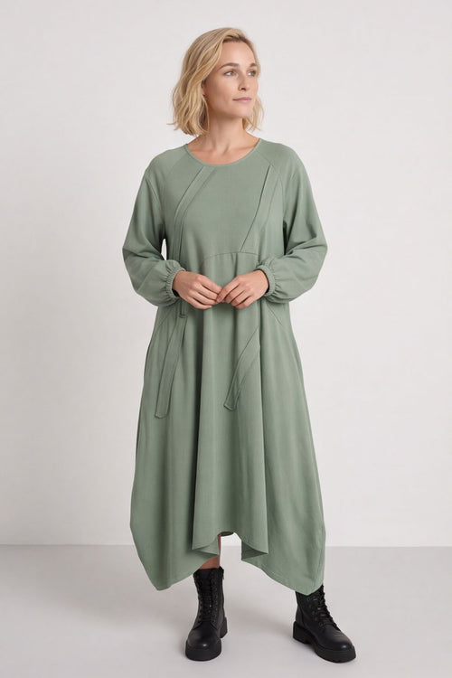 Netta Cotton Dress Sage Green – image 1 of 5