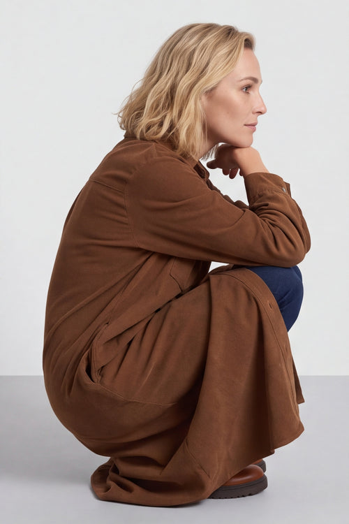 Dezi Needlecord Shirt Dress Nutmeg – image 1 of 6