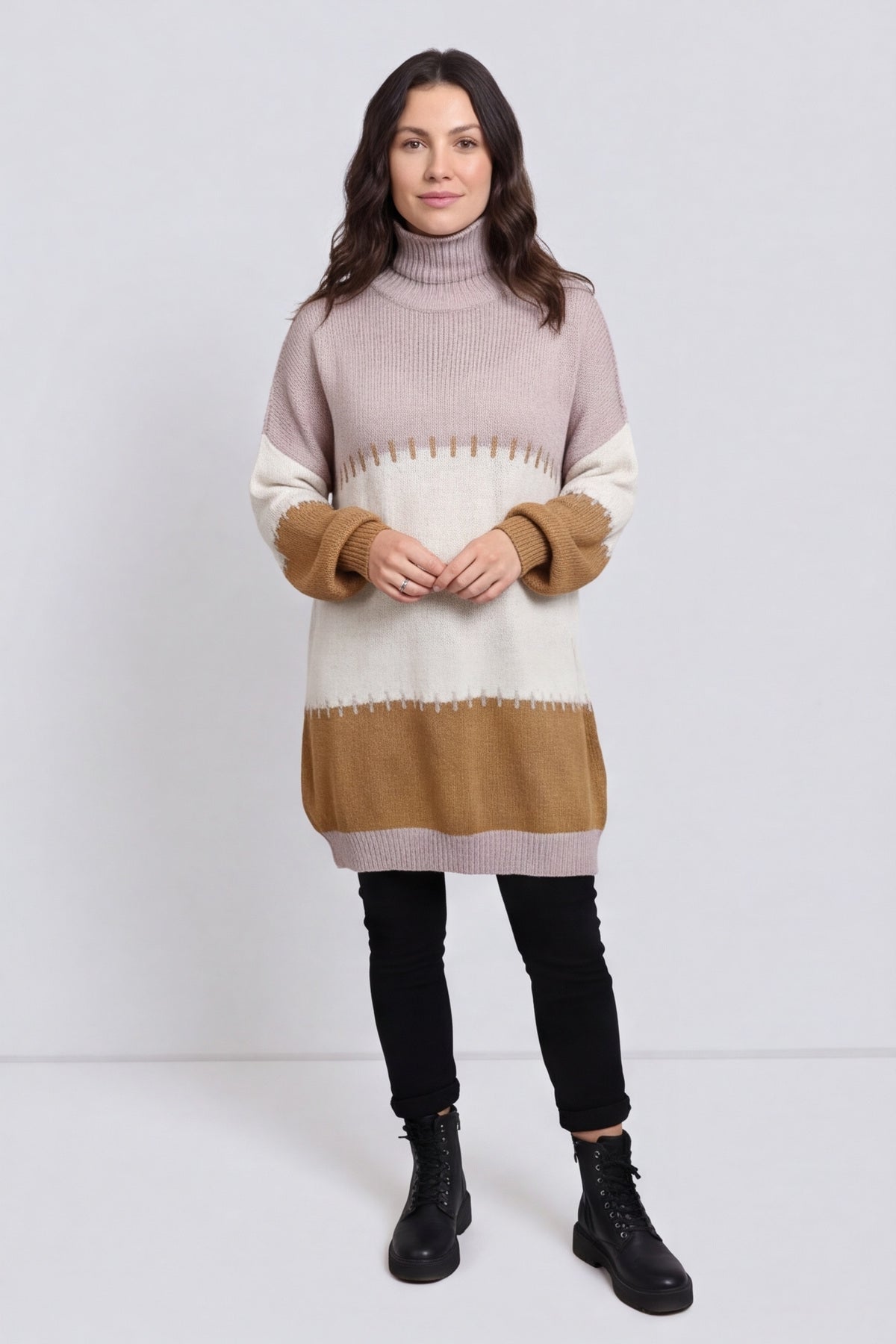 Doris Polo Knitted Jumper Mocha – image 1 of 6