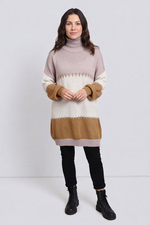 Doris Polo Knitted Jumper Mocha – image 1 of 6