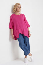 Daisy Linen Top Hot Pink - Daisy Linen Top – image 1 of 5