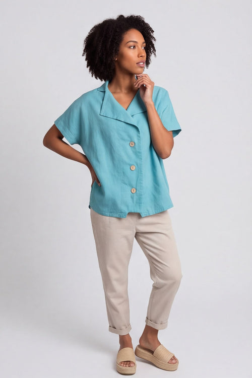 Sabella Linen Shirt Jade Green – image 1 of 4