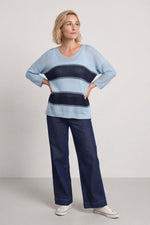 Davena Stripe Knit Top Blue Blue - Davena Stripe Knit Top Blue