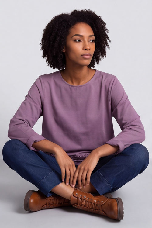 Liana Cord Band Cotton Top Purple – image 1 of 5