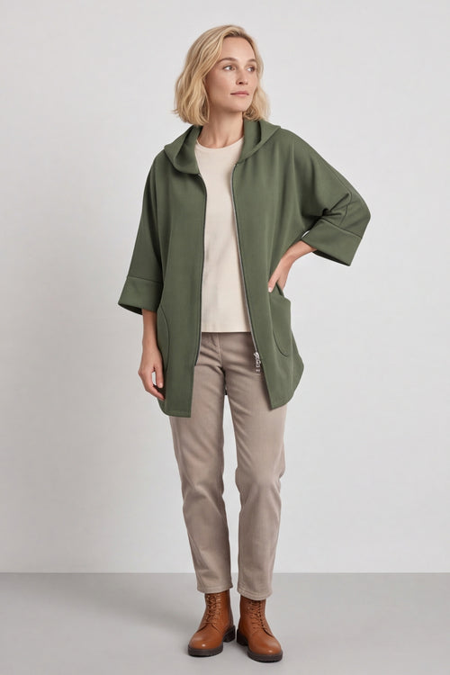Marjorie Zip Hooded Jacket Khaki – image 1 of 6