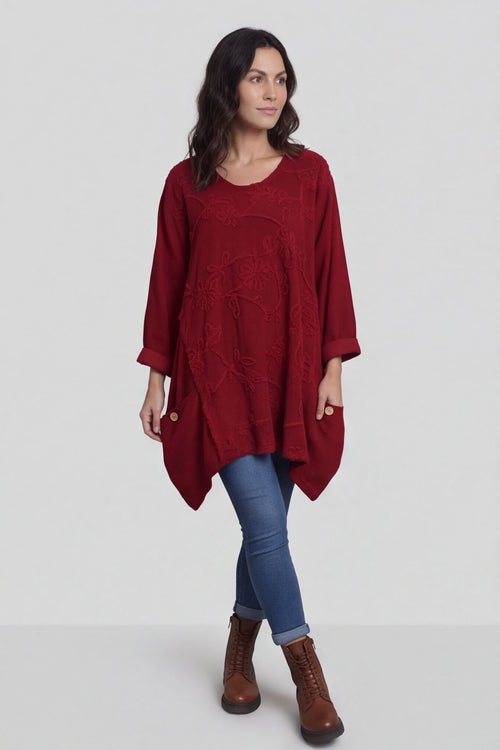 Rita Cord Detail Tunic Red – image 1 of 5