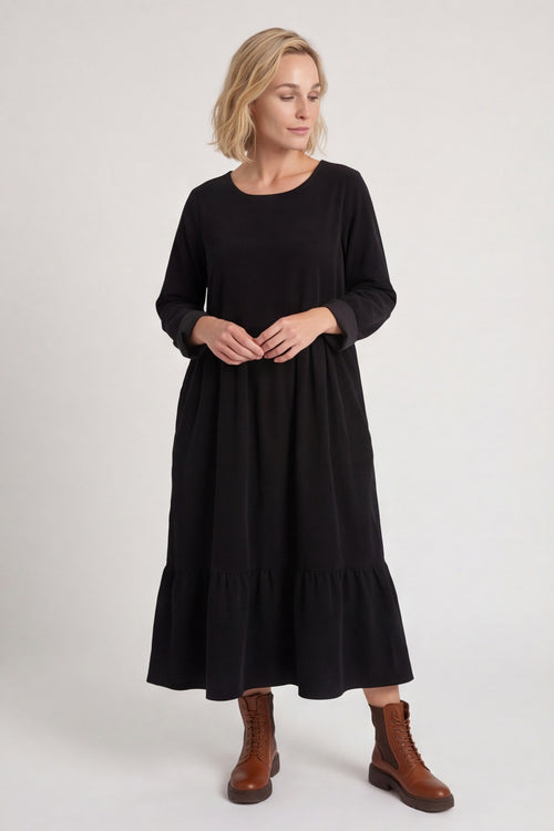 Sheena Needlecord Dress Black – image 1 of 6