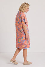 Naida Print Button Tunic Orange Orange - Naida Print Button Tunic Orange – image 1 of 6