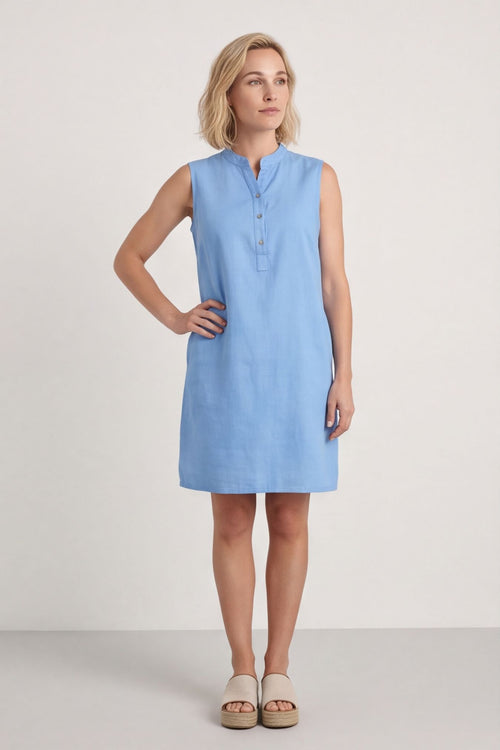 Ariyah Sleeveless Linen Tunic Powder Blue – image 1 of 5