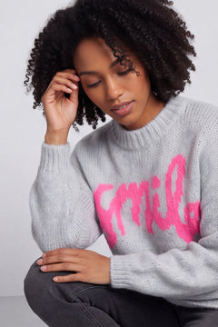 Smile Knitted Jumper Grey – image 1 of 6