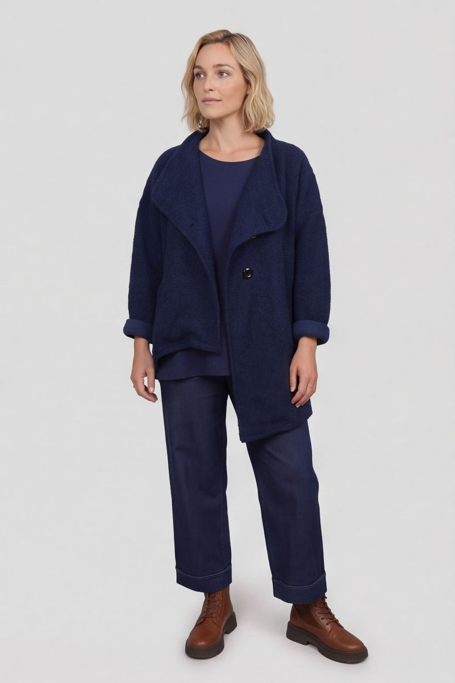 Shona Boucle Jacket Navy – image 1 of 5