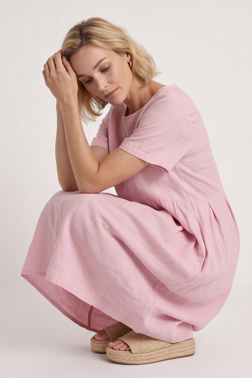 Zouch Linen Cap Sleeve Dress – image 1 of 6