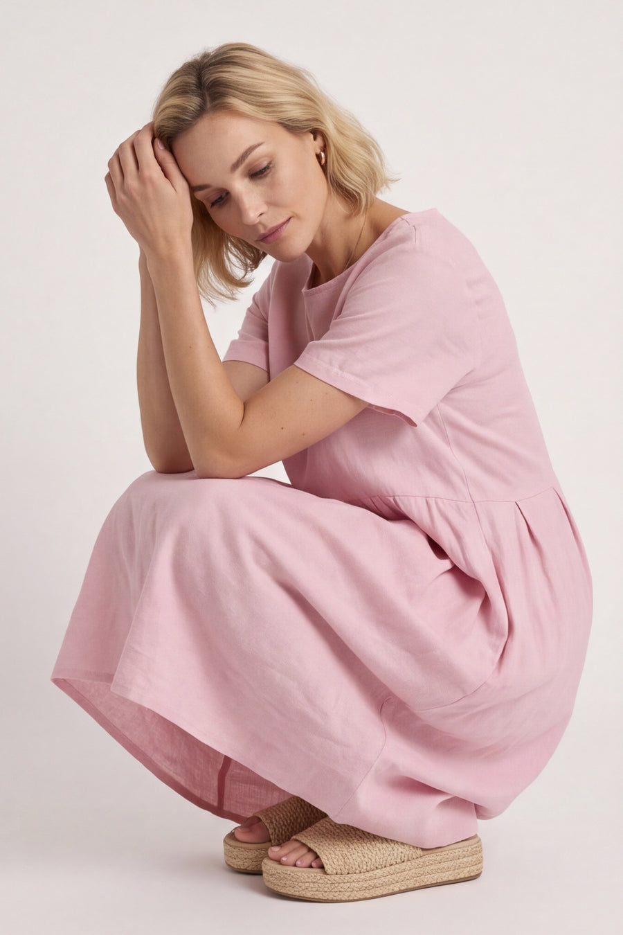 Zouch Linen Cap Sleeve Dress – image 1 of 6