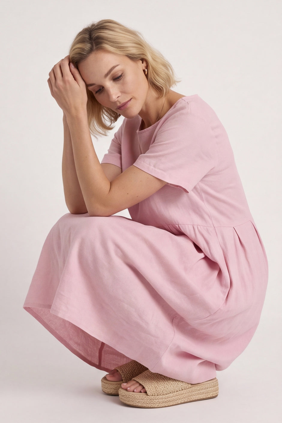 Zouch Linen Cap Sleeve Dress – image 1 of 6