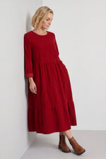 Sheena Needlecord Dress Red Red - Sheena Needlecord Dress Red – image 1 of 5