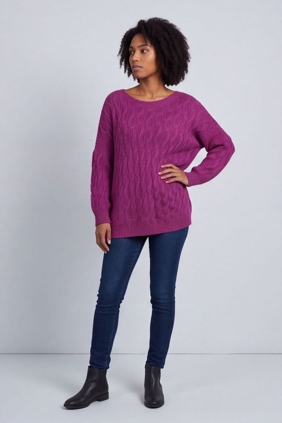 Tamsin Knitted Jumper Berry – image 1 of 5