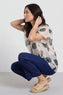 Skye Spot Print Frill Shirt Khaki – image 1 of 4