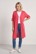 Alicia Button Linen Jacket Fuchsia Fuchsia - Alicia Button Linen Jacket Fuchsia – image 1 of 6