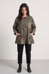 Rachel Print Needlecord Top Khaki – image 1 of 6