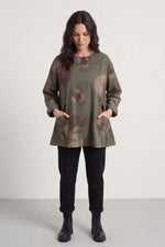 Rachel Print Needlecord Top Khaki Khaki - Rachel Print Needlecord Top Khaki – image 1 of 6