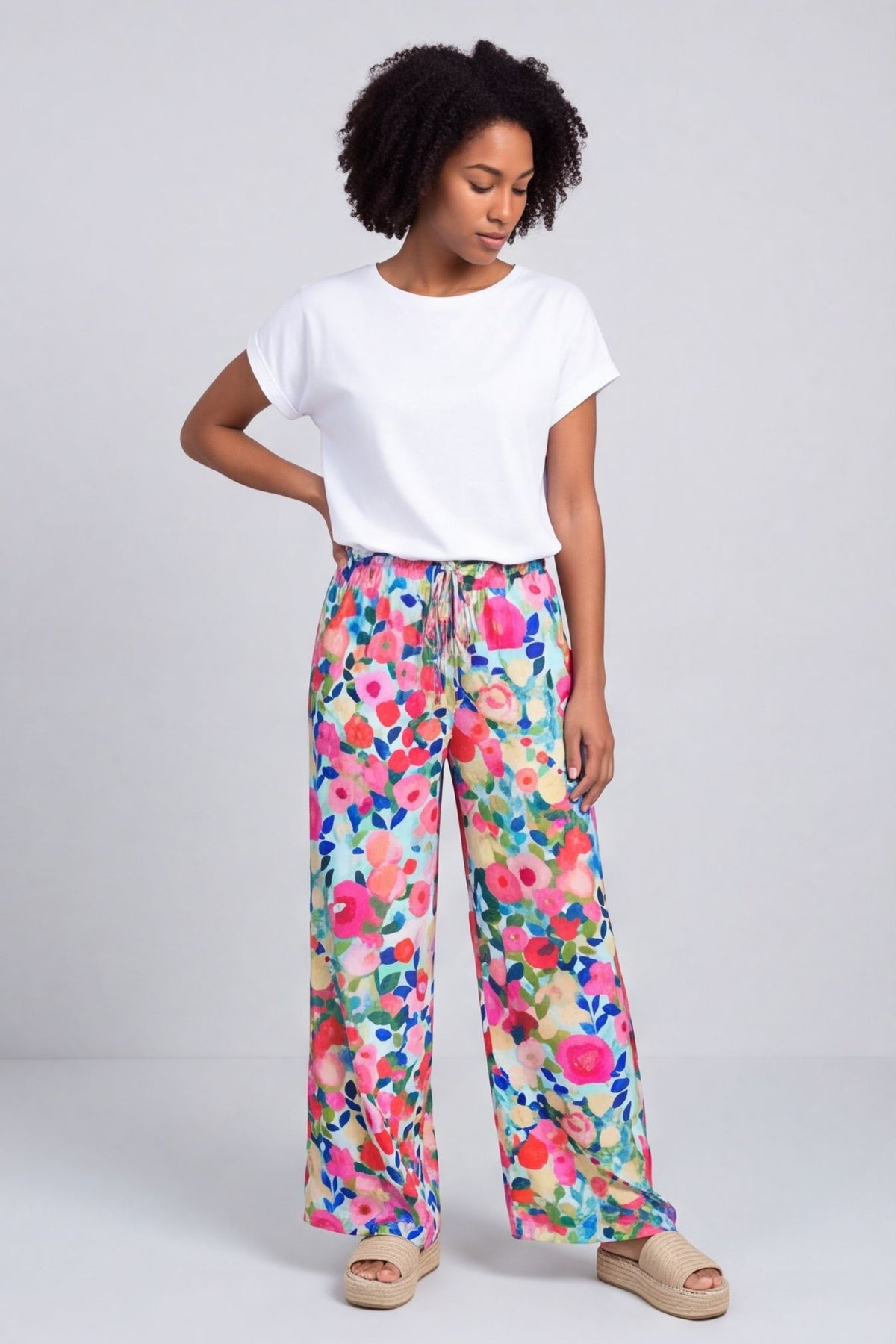 Lelia Print Trousers Mint – image 1 of 6