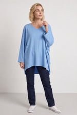 Annabelle V-Neck Cotton Top Powder Blue Powder Blue - Annabelle V-Neck Cotton Top Powder Blue – image 1 of 5