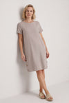 Joyce Button Linen Dress Mocha – image 1 of 6